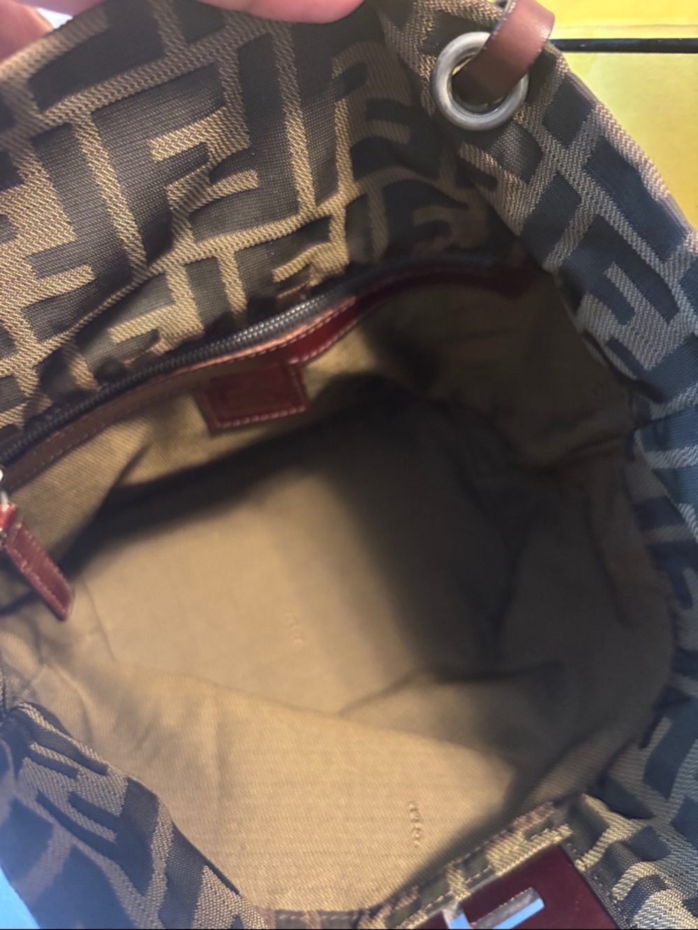 Fendi Brown Zucca Monogram Canvas Mini Tote with Leather Handles - Picture 15 of 16